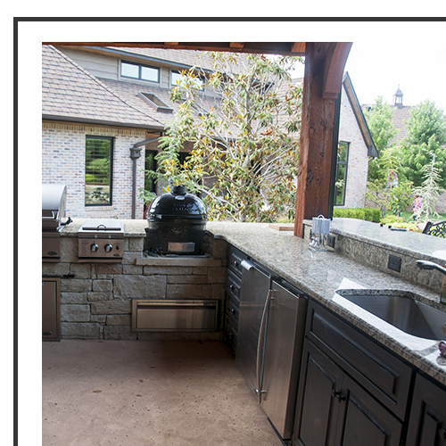 A luxury outdoor covered kitchen