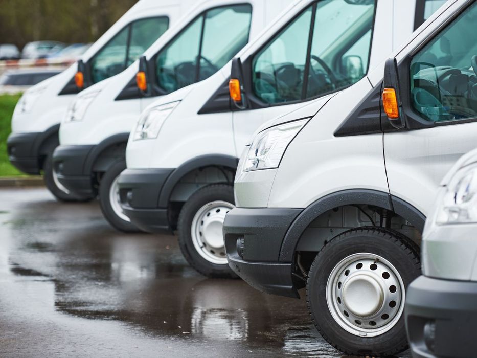 small fleet of commercial vehicles