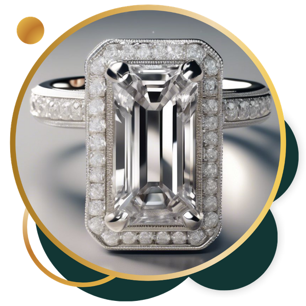 rectangular ring with a lot of diamonds 