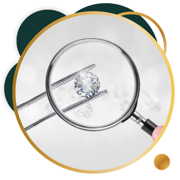 Diamond under a magnifying glass