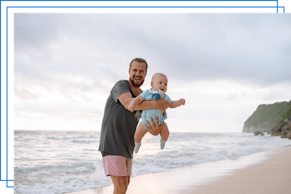 man with small child