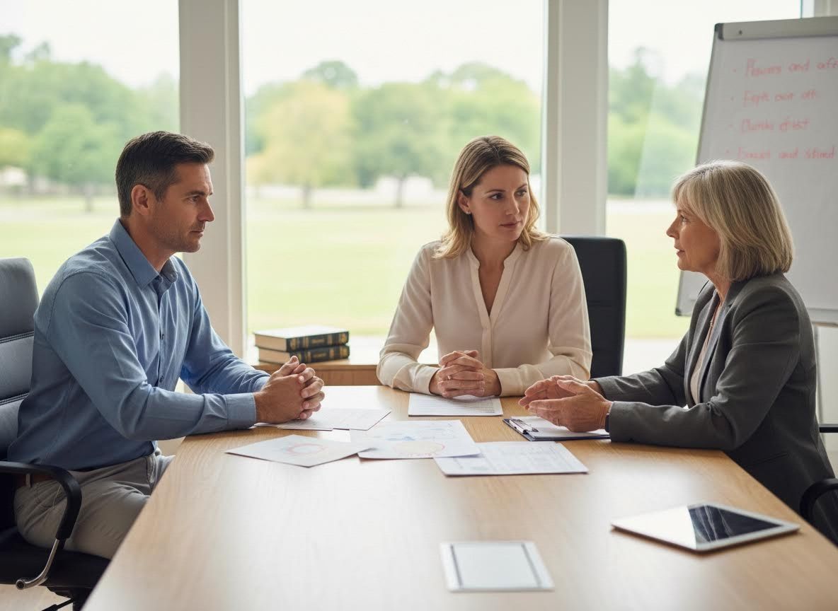 Three Professionals in a Business Meeting