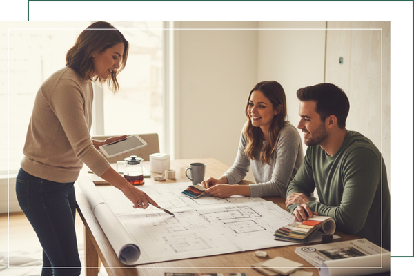 Group going over design plans