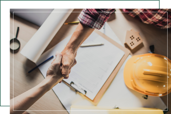 handshake with contractor