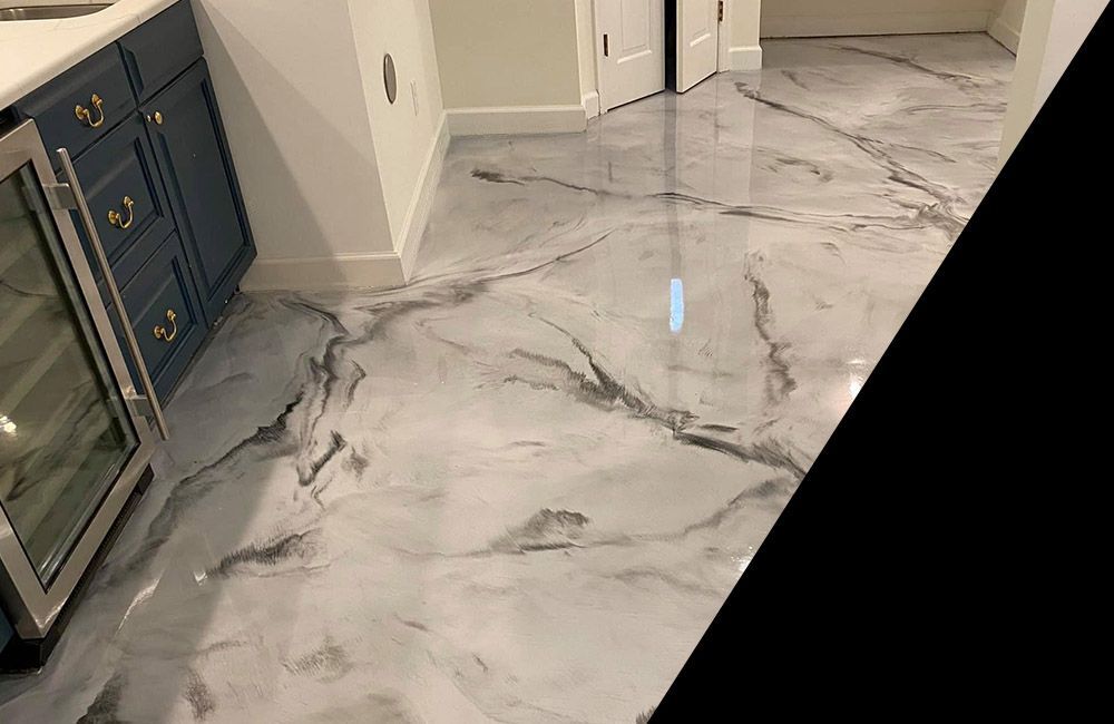 a marble floor in a room