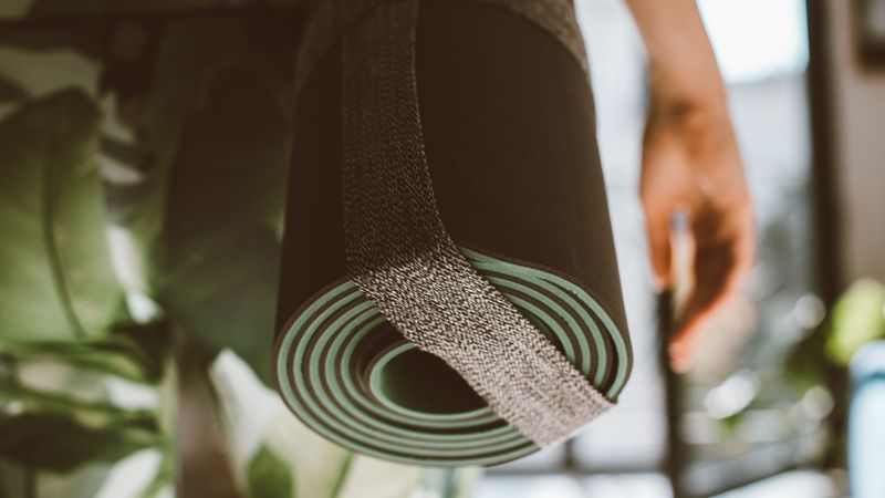 green yoga mat