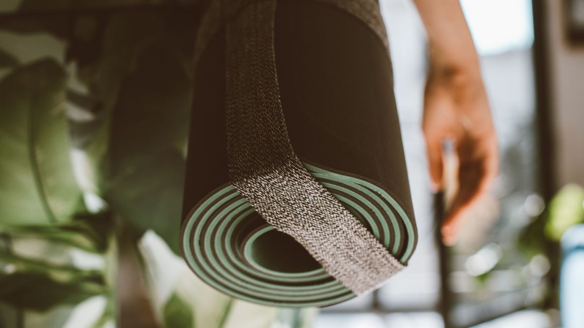 green yoga mat