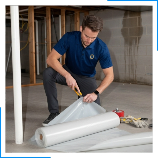 Man prepping flooring for restoration
