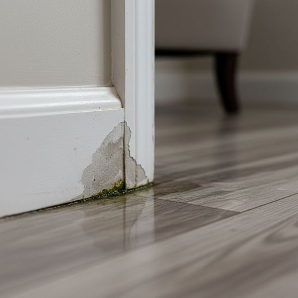 Water seeping into baseboards and flooring