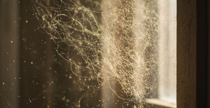 Microscopic mold spores in the air of a home, representing the hidden health risks of mold.