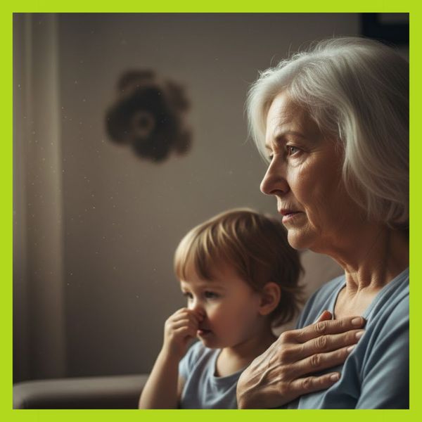 An elderly person and a young child, who are both more vulnerable to the effects of mold.