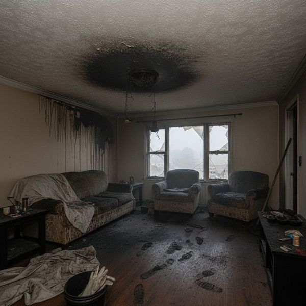 soot damage in house 