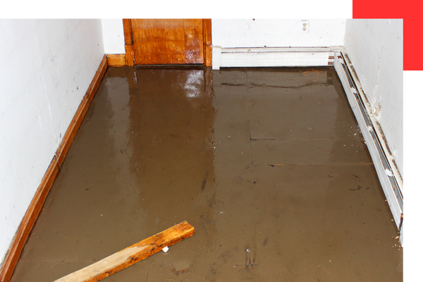 Flooded room in house