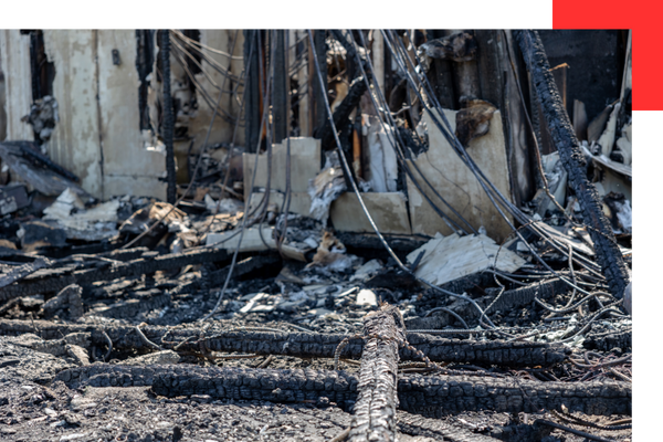 Fire damaged house