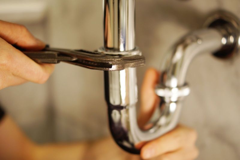 Under sink plumbing.