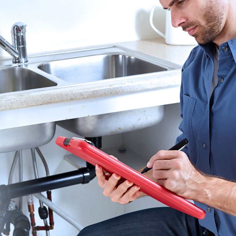 Plumber doing an assessment