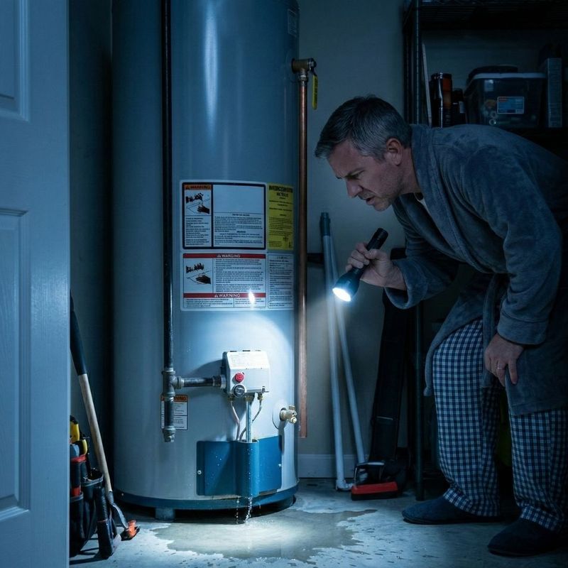 broken and leaking water heater