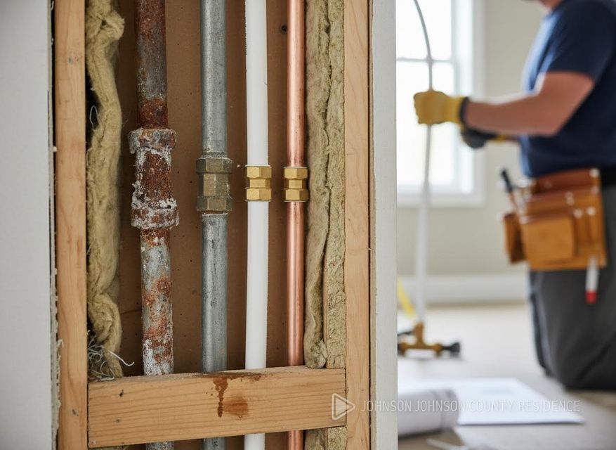 Plumbing Pipes in Wall with Plumber
