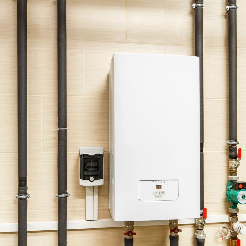 tankless water heater on wall