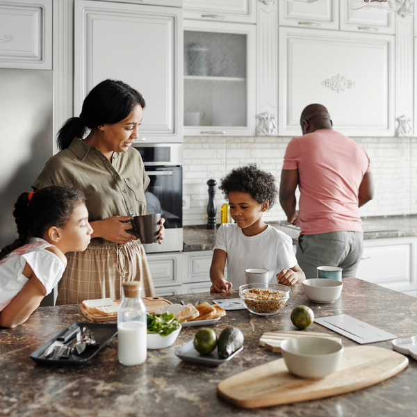 family in kitchen family in kitchen