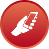 icon of a hand holding a mobile phone