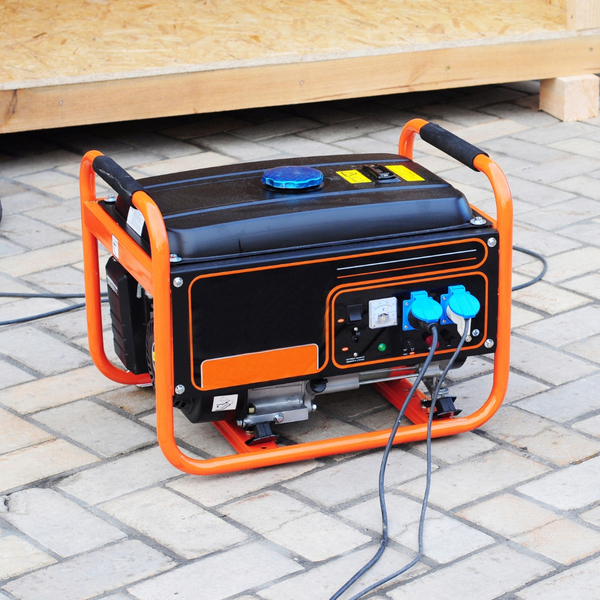 Two cords plugged into a portable generator