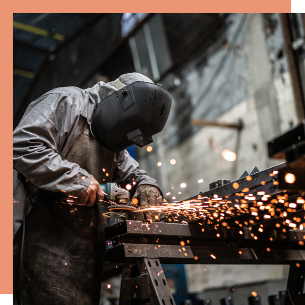 A welder welding