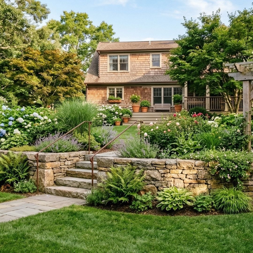 retaining wall in yard