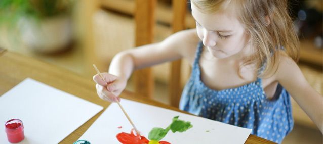 child painting with water colors