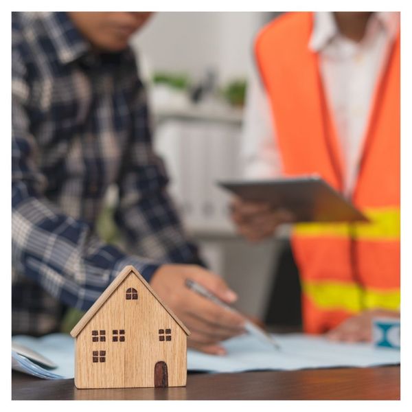 home construction contractors working on plans