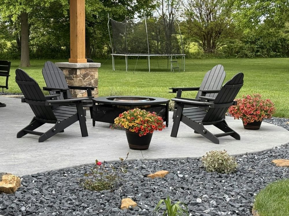 outdoor firepit in backyard