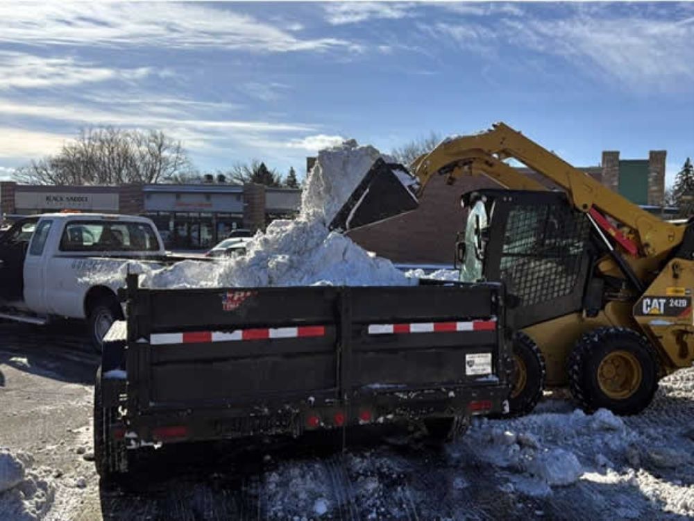 snow removal in commercial parking lot