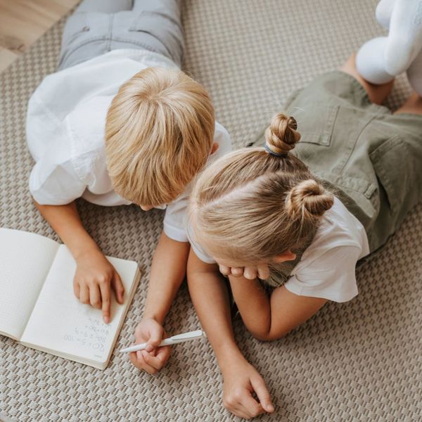 Children doing their homework. Children doing their homework.