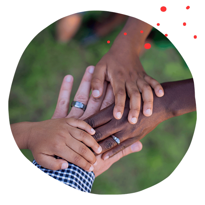 family all holding hands in support family all holding hands in support