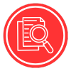 papers with magnifying glass icon papers with magnifying glass icon
