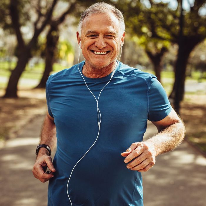 mature male jogging outdoors