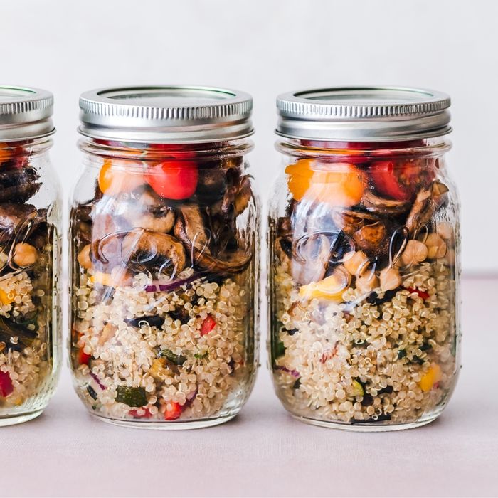Prepped meals in mason jars