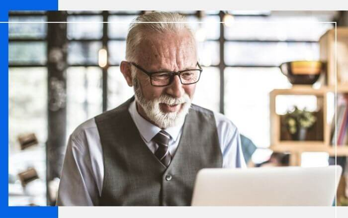 man working on computer