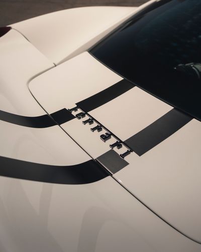 Black and white Ferrari