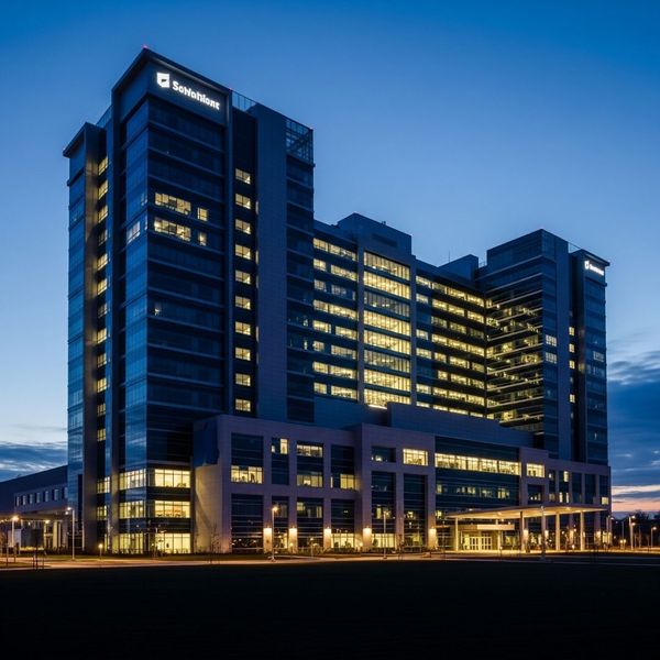 large, impressive commercial building recently completed by a stable electrical contractor