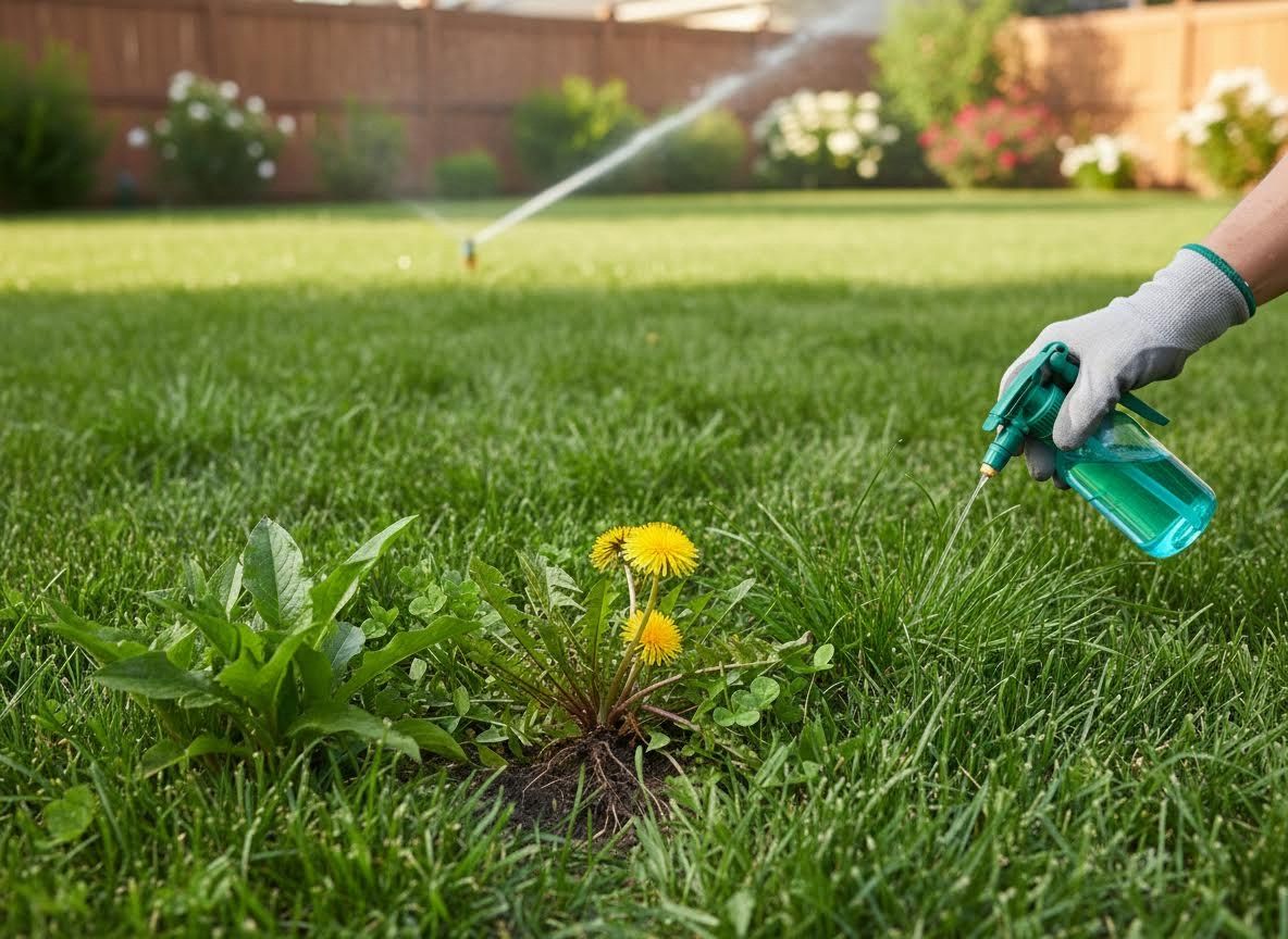 Weed control in a lawn