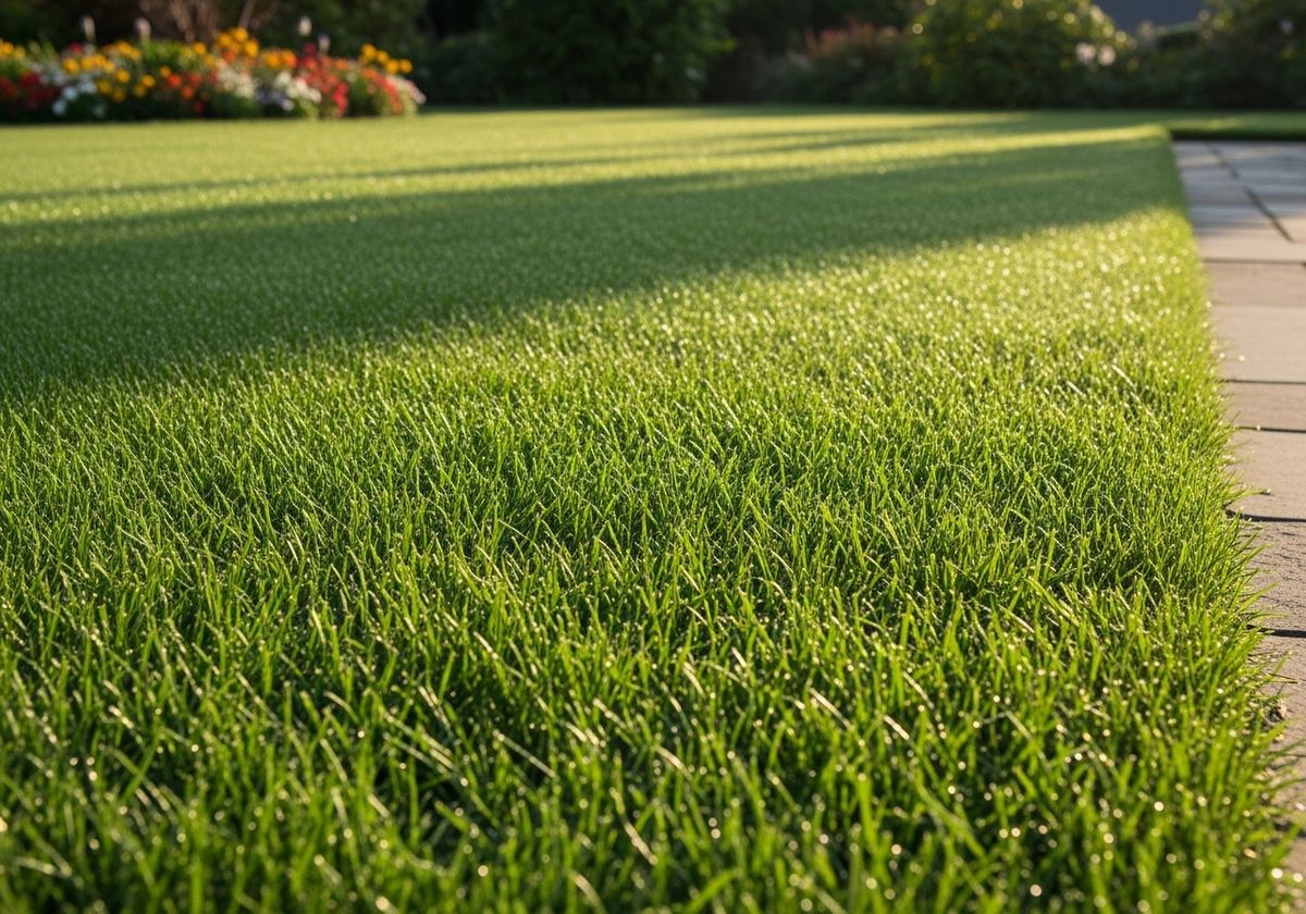 Lush Green Lawn in Sunlight