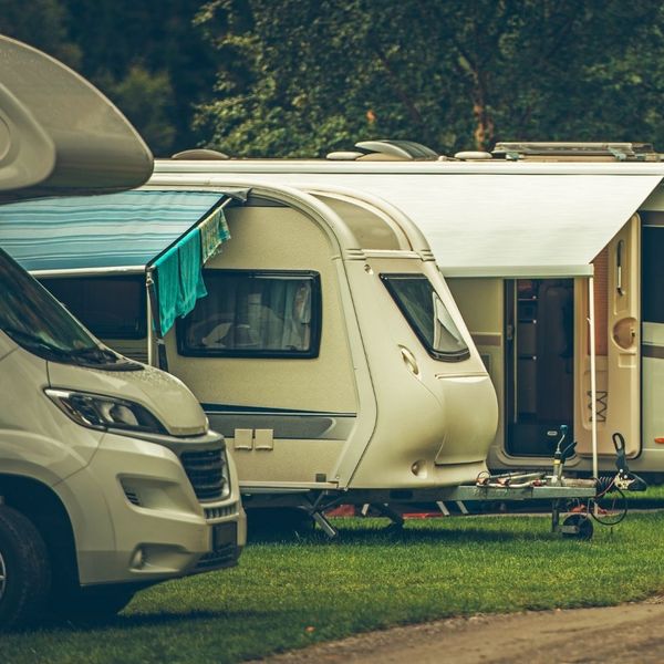 Row of RVs.