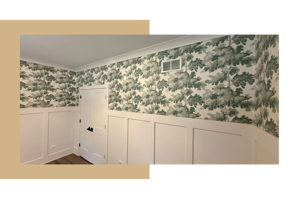 Green and white flower wallpaper