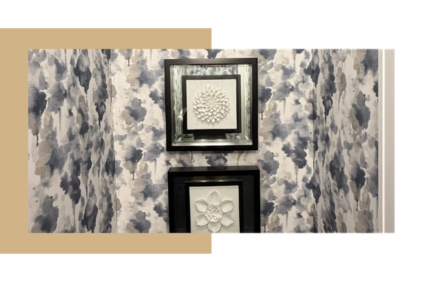 Blue and white wallpaper design