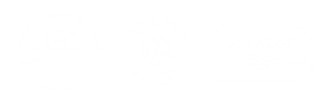 white bar 20 fence and farm services trust badges