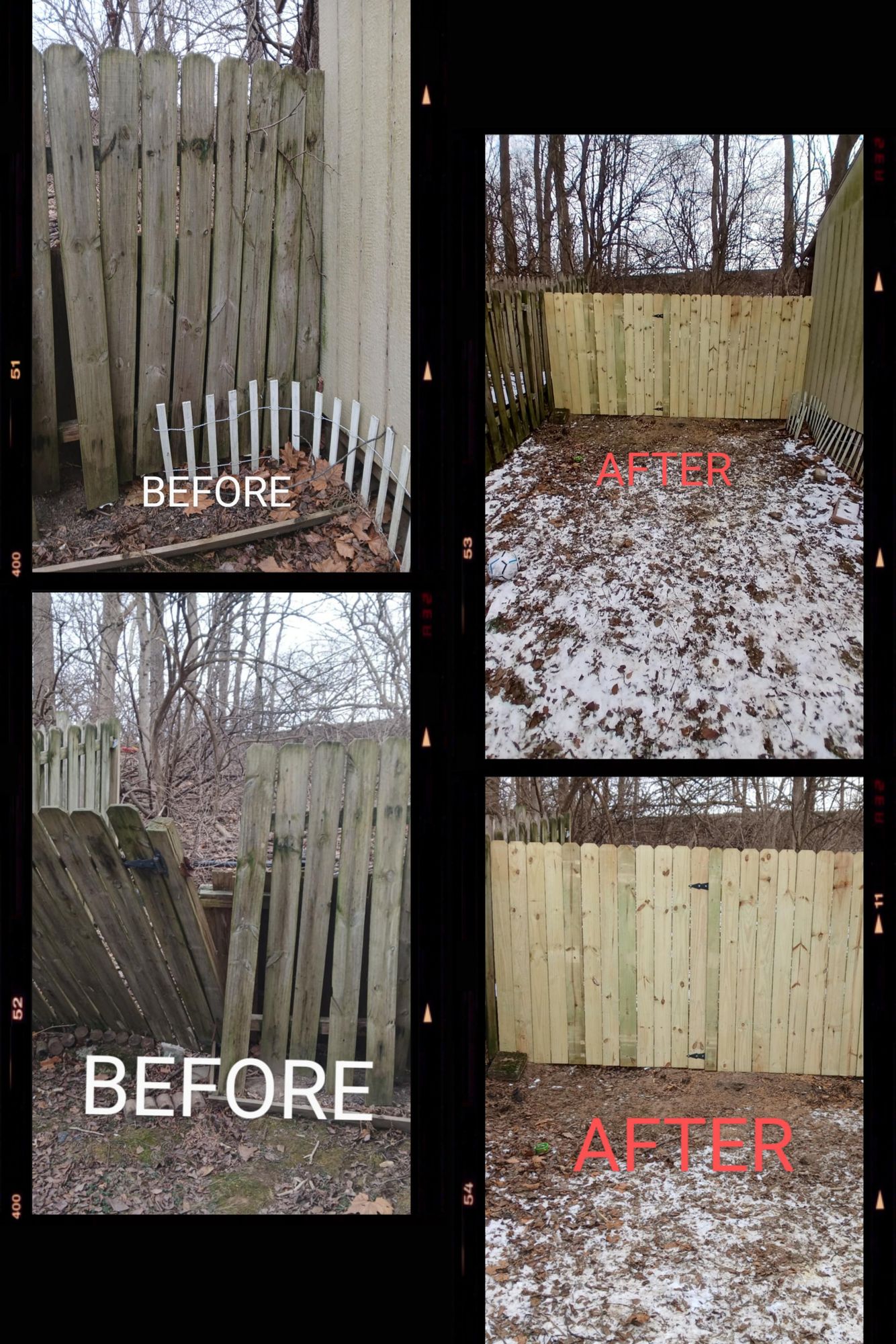 before and after fence photos