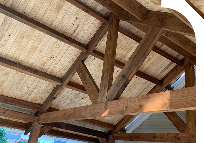 wooden carport structure