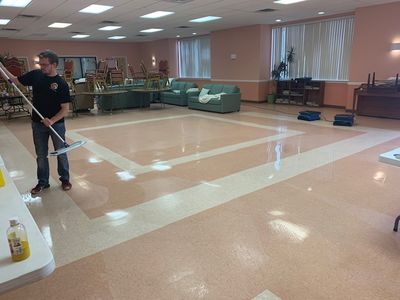 Performing a Vinyl Tile Floor Cleaning