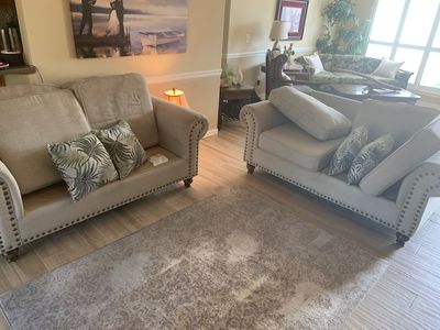 Sofas and Rug Ready for Cleaning